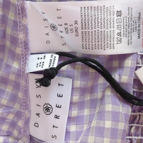 Daisy Street Dolls Kill Purple Gingham Crop Top with Adjustable Straps - Picture 3 of 6